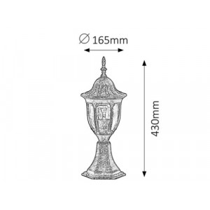 Veioza gradina Milano 1xE27 metal/sticla auriu antichizat Rabalux