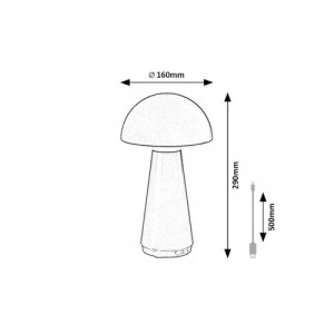 Veioza Ishtar LED 3W acril negru Rabalux