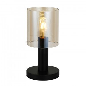 Veioza Sardo 1xE27 metal/sticla negru/amber Italux
