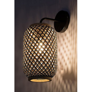 Aplica Adalla 1xE27 metal/ratan negru/multicolor Rabalux