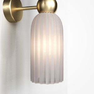 Aplica Antic 2xE14 metal/sticla auriu/alb Maytoni