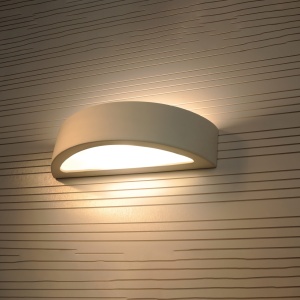 Aplica Atena 1xE27 ceramica alb semicircular - Img 3