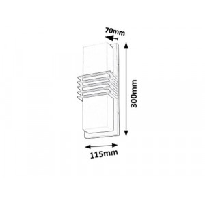 Aplica exterior Rodez LED 12W metal/acril antracit/alb Rabalux