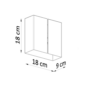 Aplica Linea 2xG9 metal alb patrat - Img 4