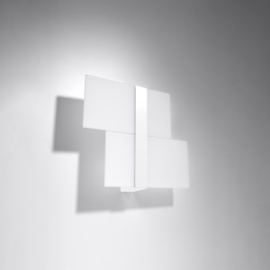 Aplica Massimo 2xG9 metal/sticla alb rectangular - Img 2