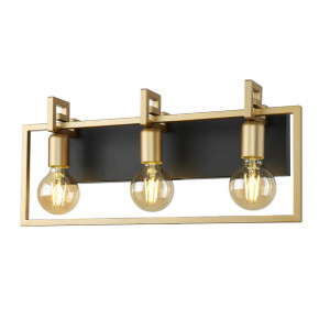 Aplica Primero 3xE27 metal auriu/negru mat Italux