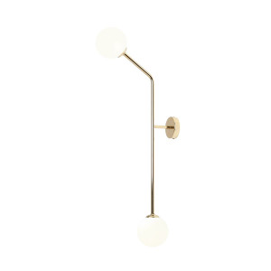 Aplica Pure V 2xE14 metal/sticla auriu Aldex