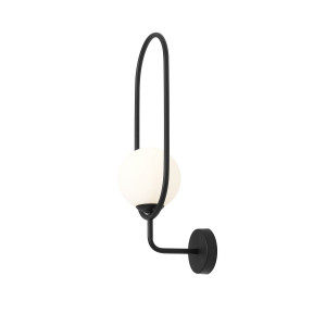 Aplica Riva 1xE14 metal/sticla negru Aldex