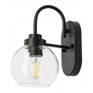 Aplica Tirina 1xE27 metal/sticla negru/transparent Rabalux