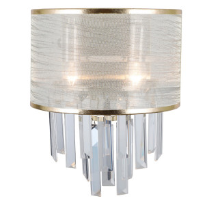 Aplica Torreia 2xE14 metal/cristal/textil alama antichizata Italux