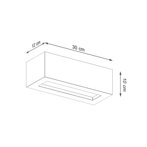 Aplica Vega 1xE27 ciment/sticla gri rectangular - Img 4