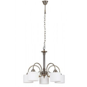 Candelabru Edith 5xE27 metal/sticla bronz/alb Rabalux