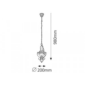 Candelabru Enna 1xE14 metal/lemn/sticla negru Rabalux
