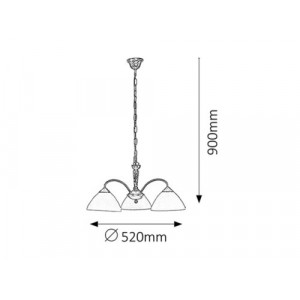 Candelabru Regina 3xE14 metal/sticla bronz/crem Rabalux