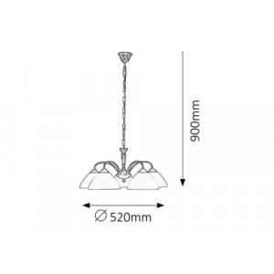 Candelabru Regina 5xE14 metal/sticla bronz/crem Rabalux