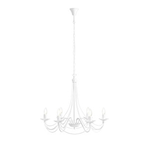 Candelabru Roza 6xE14 metal alb Aldex
