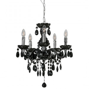 Candelabru Whiz 5xE14 metal/acril negru Italux