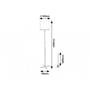 Lampadar Izander 1xE27 metal/acril negru/alb Rabalux