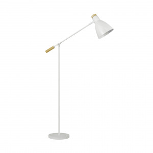 Lampadar Jose 1xE27 metal/lemn alb/lemn Zuma Line