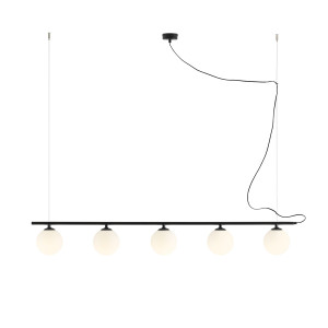 Lustra Beryl 5xE14 metal/sticla negru Aldex