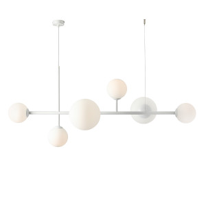 Lustra Dione 4xE14+2xE27 metal/sticla alb Aldex