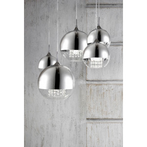 Lustra Fermi 5xE27 metal/sticla nichel Maytoni