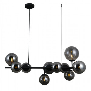 Lustra Frontera 10xG9 metal/sticla negru Italux