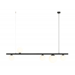 Lustra Garda 4xE14+1xE27 metal/sticla negru Aldex