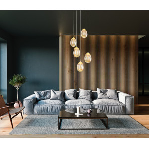 Lustra Huelto LED 24W 1450lumeni metal/acril auriu sampanie Italux