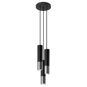 Lustra Loopez 3P 3xGU10 metal negru/crom tubular