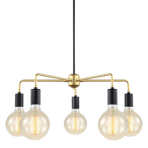 Lustra Malene 5xE27 metal negru/auriu Italux