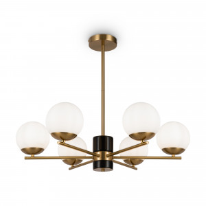 Lustra Marble 6xE27 metal/sticla bronz/alb/negru Maytoni