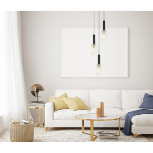 Lustra Perola R1 3xE14 metal/sticla negru/auriu Italux