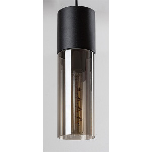 Lustra Ronno 3xE27 metal/sticla negru/fumuriu Rabalux