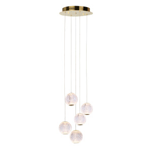 Lustra Rosario LED 21W 1400 lumeni metal/sticla auriu Italux
