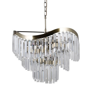Lustra Sabriga 8xE14 metal/cristal bronz antichizat Italux