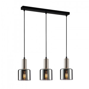 Lustra Santia 3xE27 metal/sticla argintiu Italux