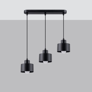 Lustra Savara 3xE27 metal negru - Img 2