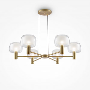 Lustra Vision 6xE14 metal/sticla auriu/transparent Maytoni