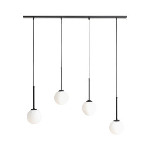 Pendul Bosso 4xE14 metal/sticla negru Aldex