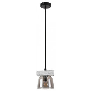 Pendul Cardamom 1xE14 metal/lemn/sticla gri/fumuriu Rabalux