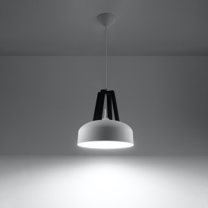Pendul Casco 1xE27 metal/lemn alb/negru - Img 3