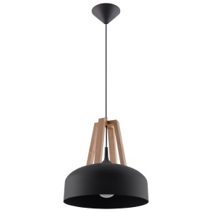 Pendul Casco 1xE27 metal/lemn negru