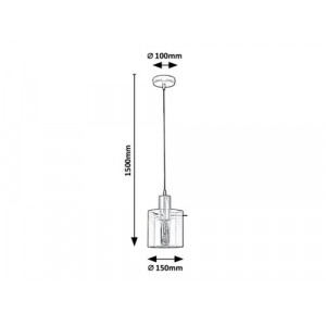 Pendul Donati 1xE27 metal/sticla auriu/fumuriu Rabalux