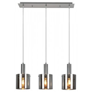 Pendul Donati 3xE27 metal/sticla crom/fumuriu Rabalux