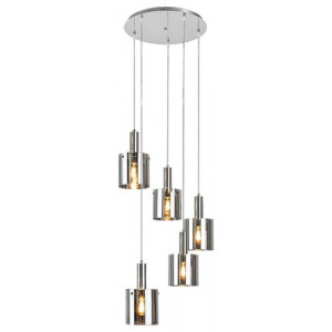 Pendul Donati 5xE27 metal/sticla crom/fumuriu Rabalux
