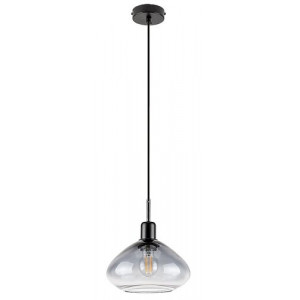 Pendul Dvora 1xE27 metal/sticla negru/fumuriu Rabalux