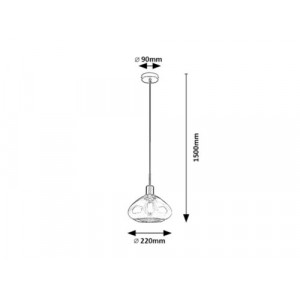 Pendul Dvora 1xE27 metal/sticla negru/fumuriu Rabalux