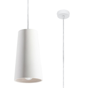 Pendul Gulcan 1xE27 ceramica alb conic