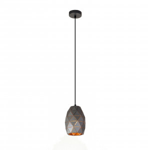 Pendul Harley 1xE27 metal antracit/auriu Italux